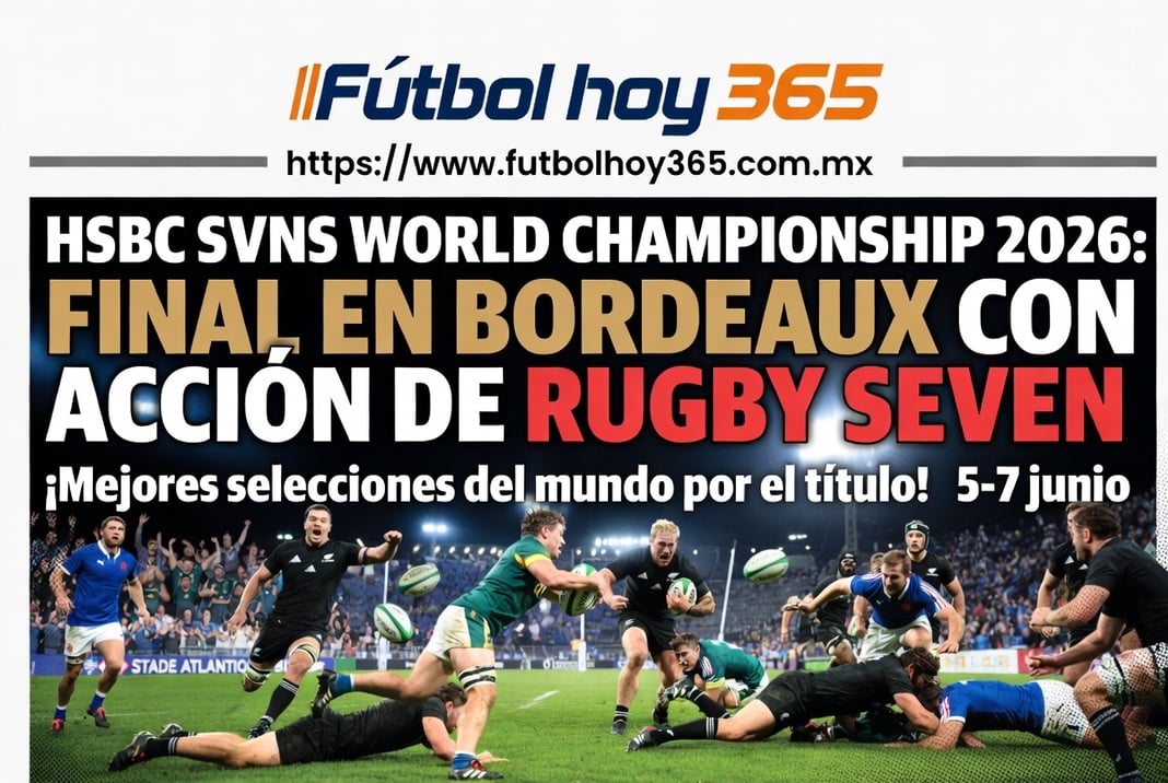 HSBC SVNS World Championship 2026 Final en Bordeaux con acción de rugby seven