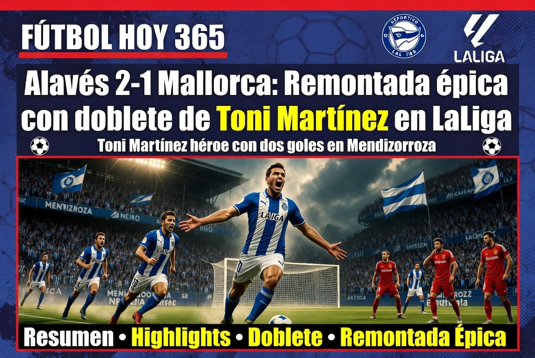Alavés 2-1 Mallorca Remontada épica con doblete de Toni Martínez en LaLiga