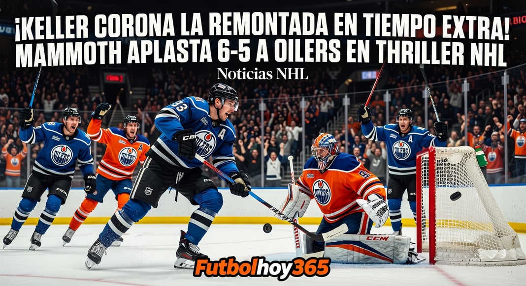 Clayton Keller corona la remontada en tiempo extra: Mammoth derrota 6-5 a Oilers en thriller NHL