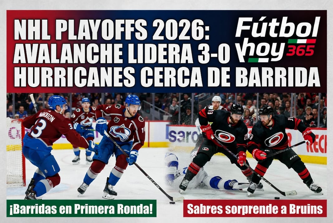 NHL Playoffs 2026 Avalanche lidera 3-0 y Hurricanes cerca de barrida