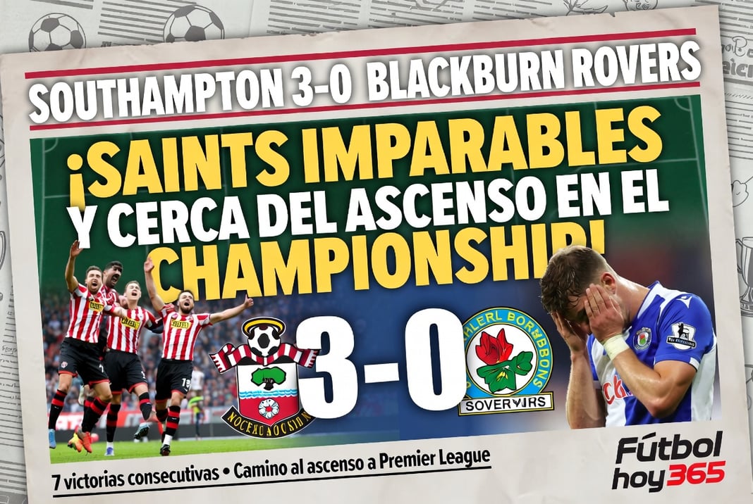 Southampton 3-0 Blackburn Rovers: Saints imparables y cerca del ascenso en el Championship