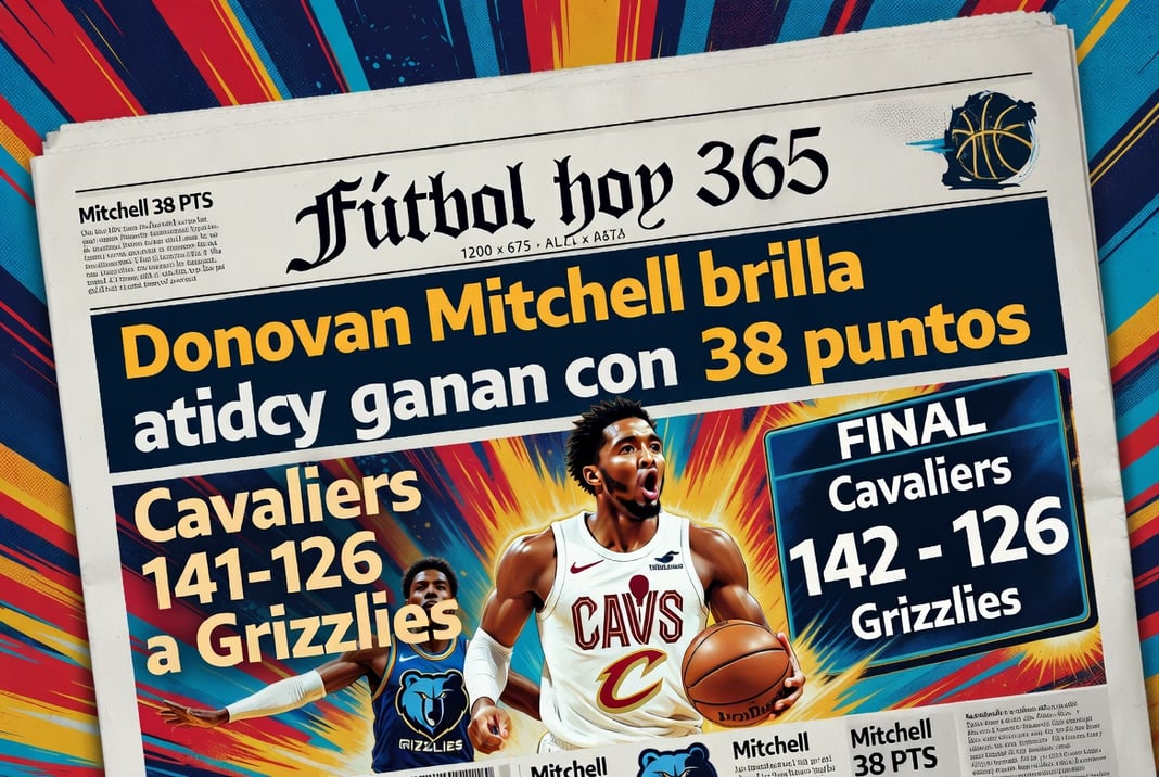Donovan Mitchell brilla con 38 puntos y Cavaliers ganan 142-126 a Grizzlies