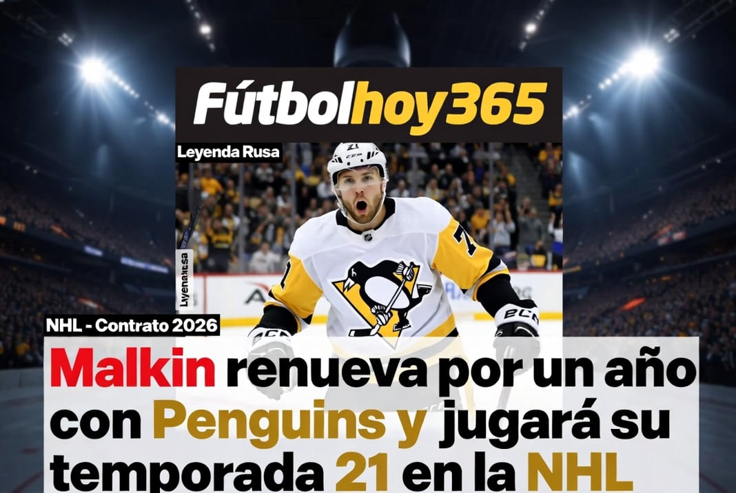 Malkin renueva por un año con Penguins y jugará su temporada 21 en la NHL
