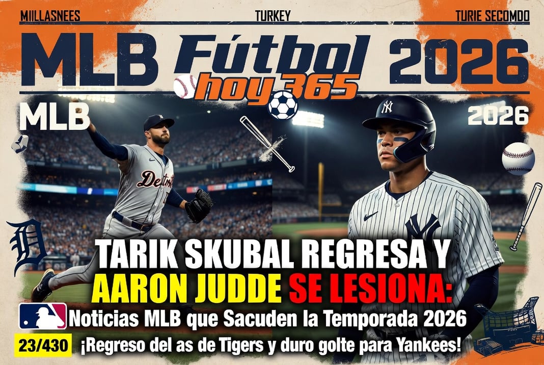 Tarik Skubal Regresa y Aaron Judge Se Lesiona Noticias MLB que Sacuden la Temporada 2026