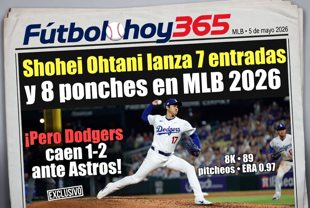 Shohei Ohtani lanza 7 entradas y 8 ponches en MLB 2026, pero Dodgers caen ante Astros