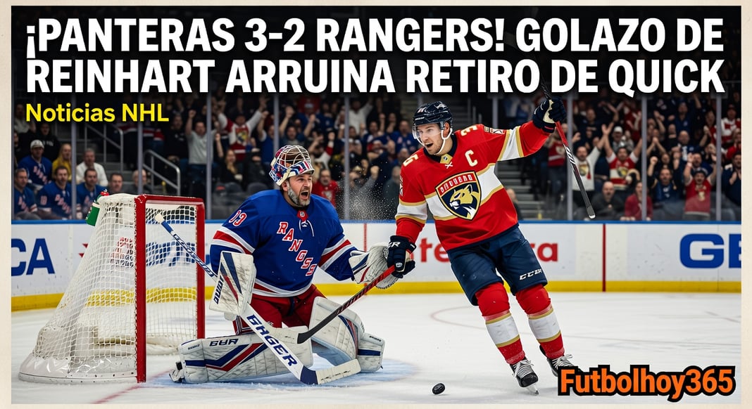 Panteras de Florida 3-2 Rangers de Nueva York: Segundo gol de Reinhart guía la victoria en el retiro de Jonathan Quick NHL