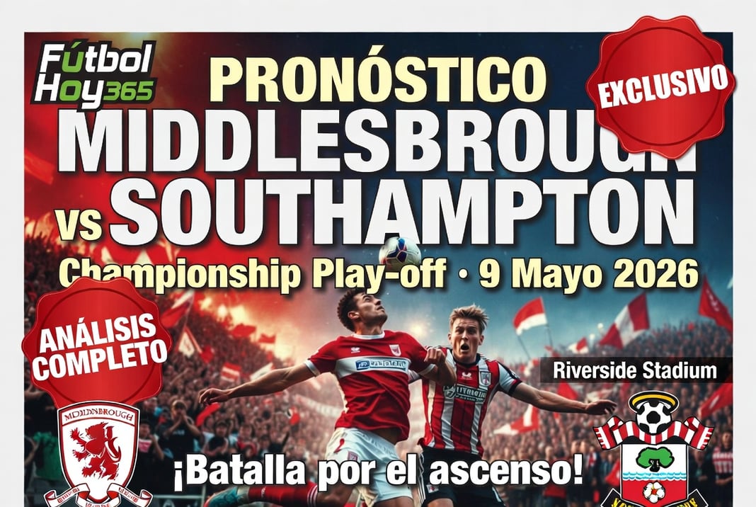 Pronostico Middlesbrough vs Southampton Championship 9 Mayo 2026