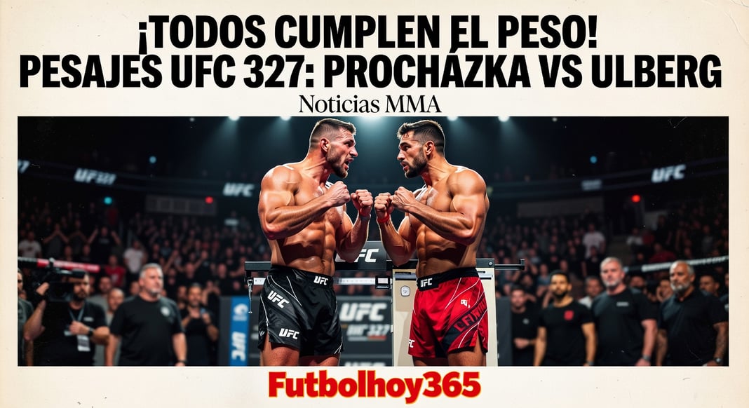 Resultados Oficiales Pesajes UFC 327: Procházka vs Ulberg | Todos Cumplen el Peso