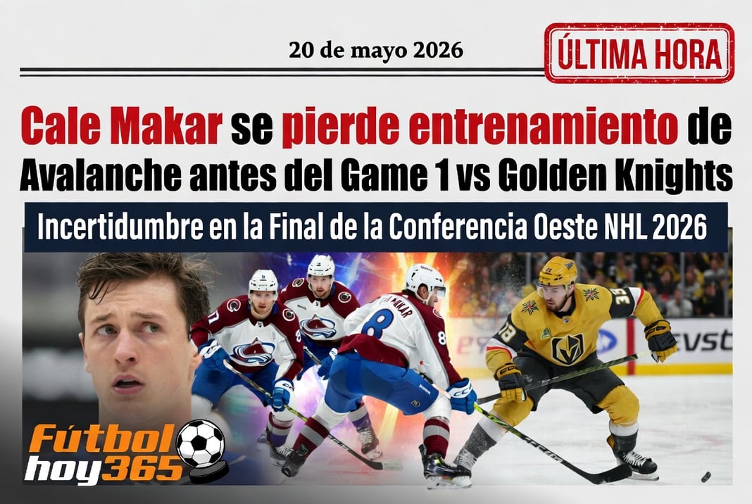 Cale Makar se pierde entrenamiento de Avalanche antes del Game 1 vs Golden Knights