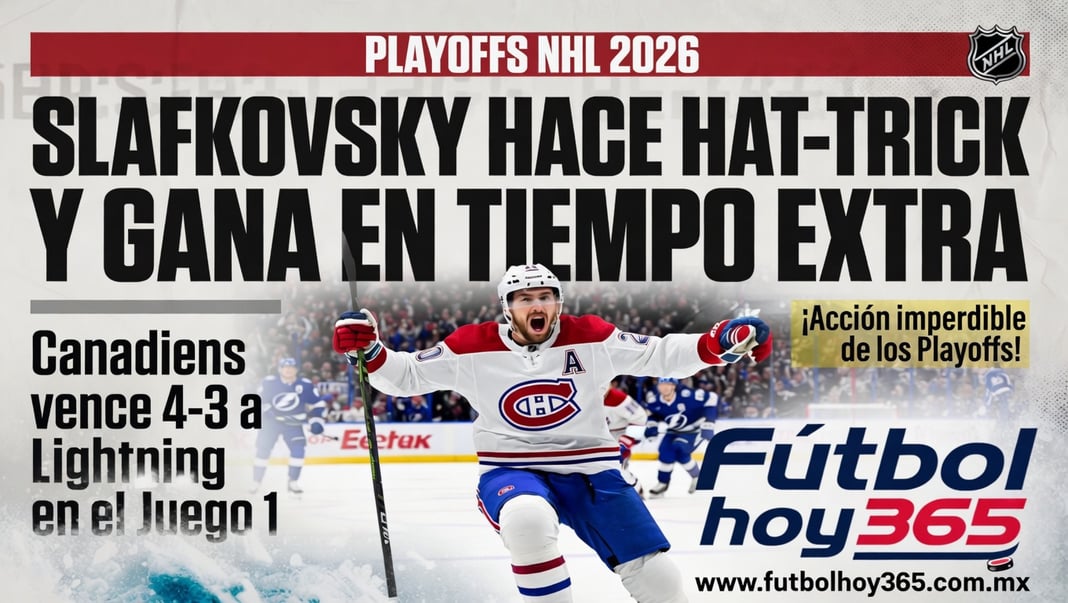 Slafkovsky hace hat-trick y gana en tiempo extra Canadiens vence a Lightning en playoffs NHL 2026