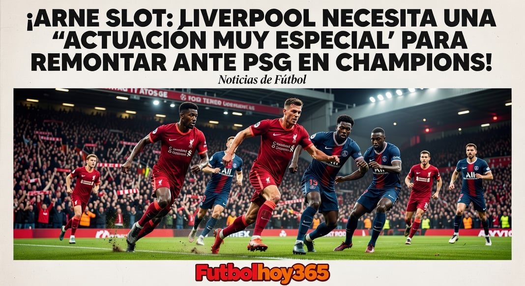 Arne Slot: Liverpool necesita una «actuación muy especial» para remontar ante PSG en Champions League