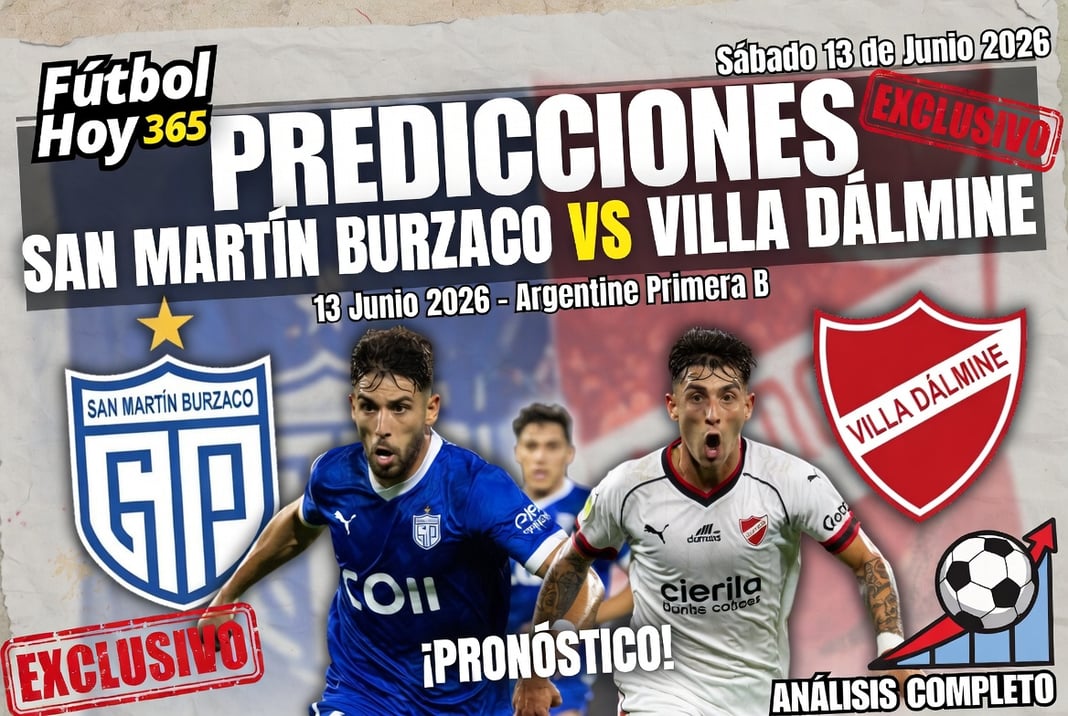 Predicciones San Martín Burzaco vs Villa Dálmine 13 Junio 2026 Argentine Primera B