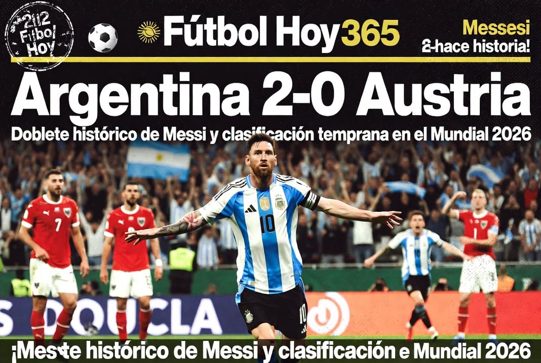 Argentina 2-0 Austria Doblete histórico de Messi y clasificación temprana en el Mundial 2026