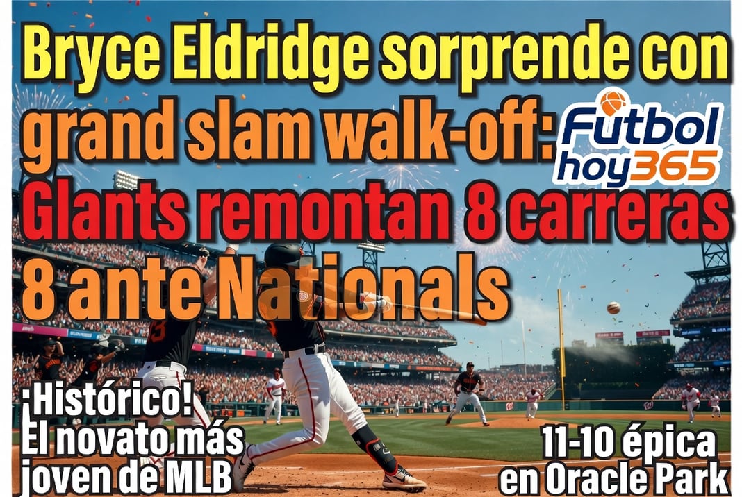 Bryce Eldridge sorprende con grand slam walk-off Giants remontan 8 carreras ante Nationals