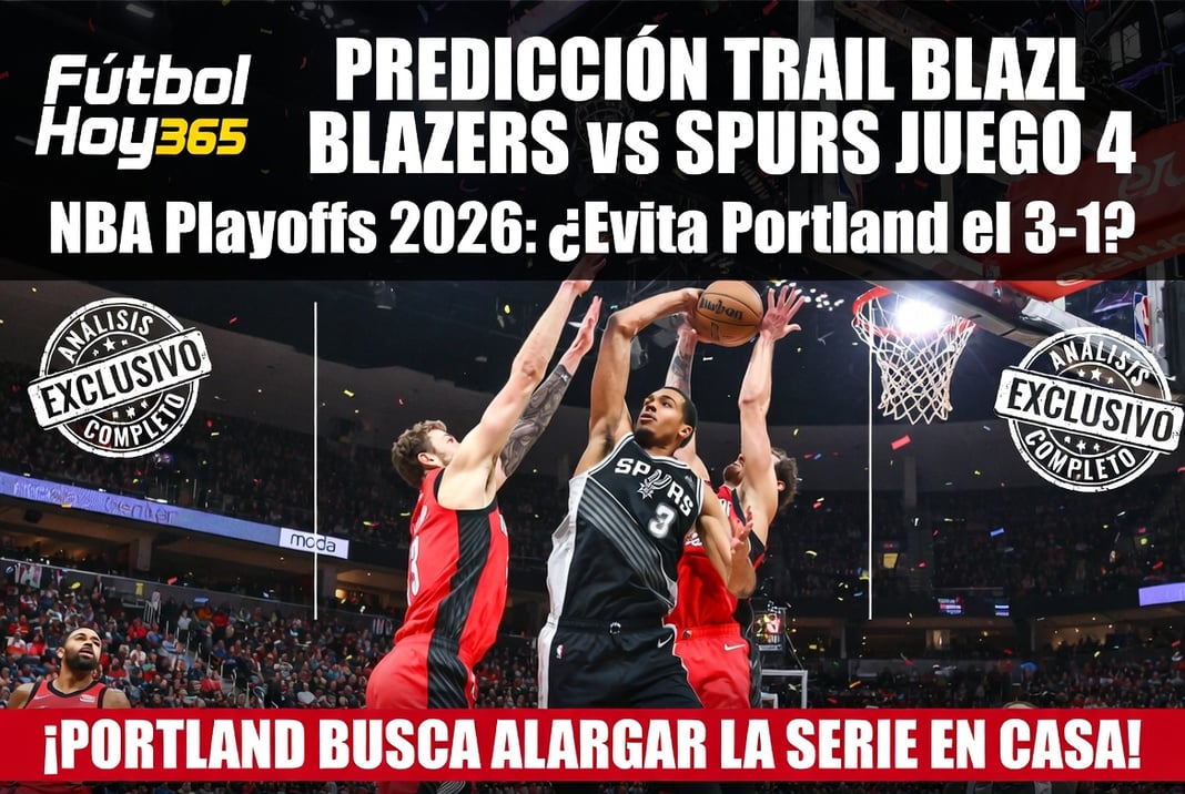 Predicción Trail Blazers vs Spurs Juego 4 NBA Playoffs 2026 ¿Evita Portland el 3-1