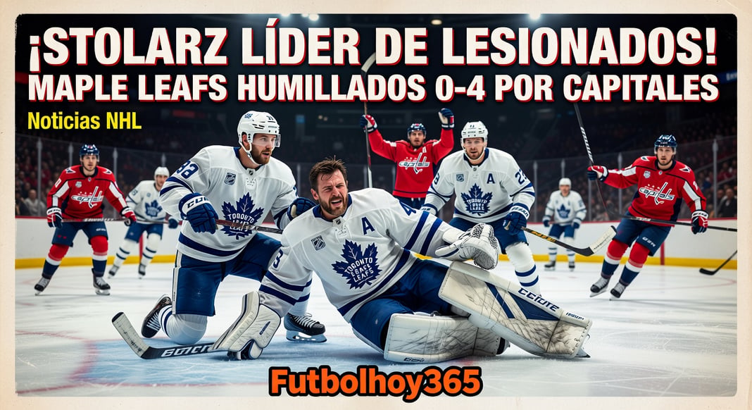 Stolarz encabeza lista de lesionados de Maple Leafs en derrota 0-4 ante Capitales de Washington