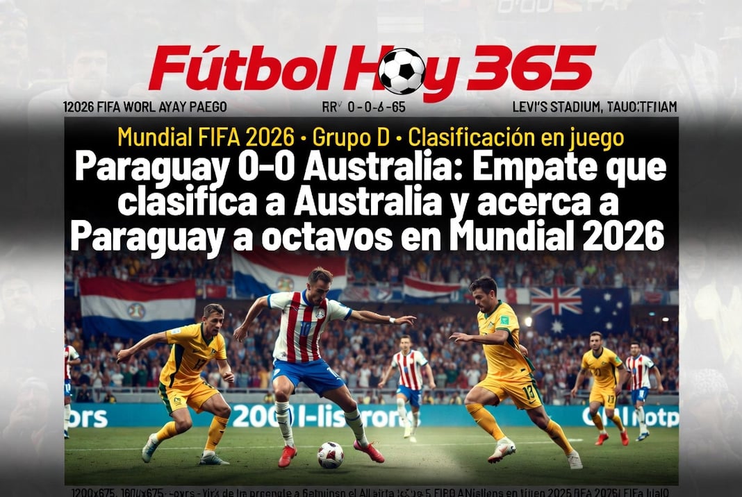 Paraguay 0-0 Australia Empate que clasifica a Australia y acerca a Paraguay a octavos en Mundial 2026