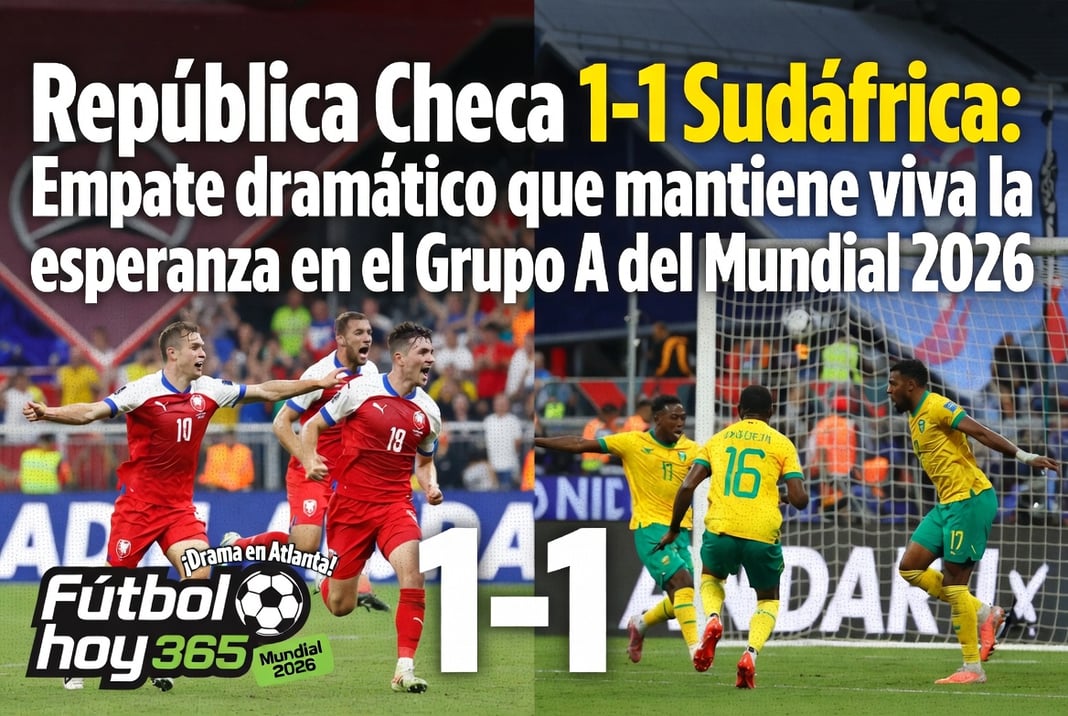 República Checa 1-1 Sudáfrica Empate dramático que mantiene viva la esperanza en el Grupo A del Mundial 2026