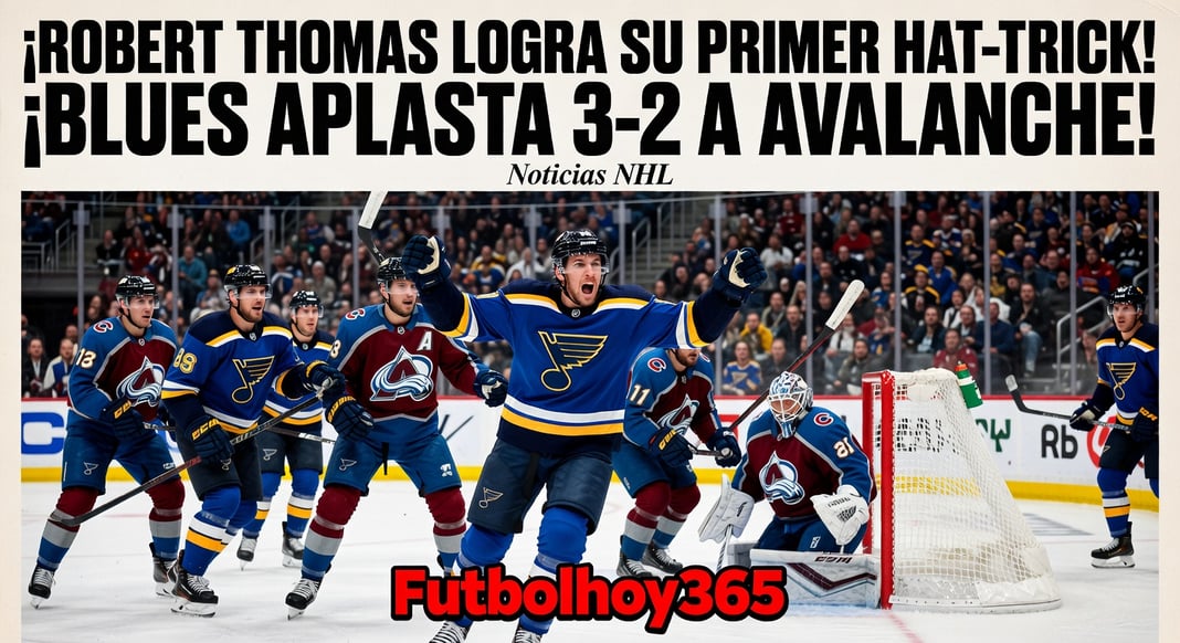 Robert Thomas Anota su Primer Hat-Trick y Blues Vence 3-2 a Avalanche en NHL