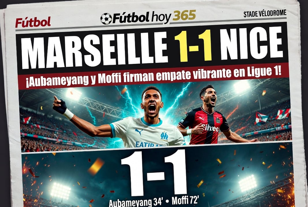 Marseille 1-1 Nice Aubameyang y Moffi firman empate vibrante en Ligue 1