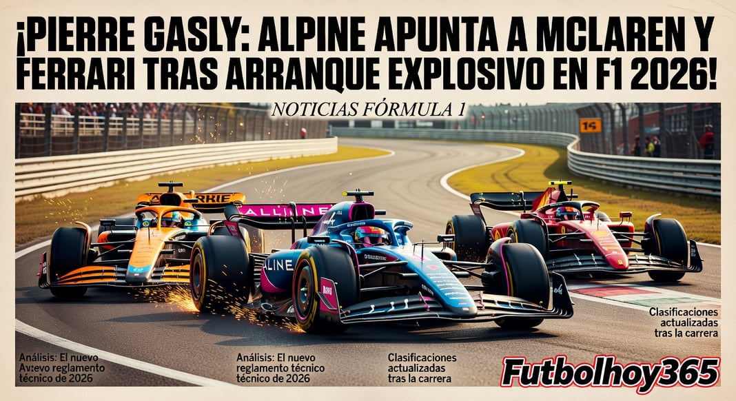 Pierre Gasly: Alpine apunta a McLaren y Ferrari tras inicio prometedor en F1 2026