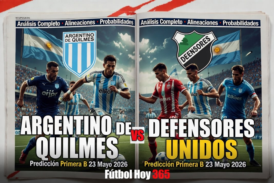 Argentino de Quilmes vs Defensores Unidos Prediccion Primera B 23 Mayo 2026
