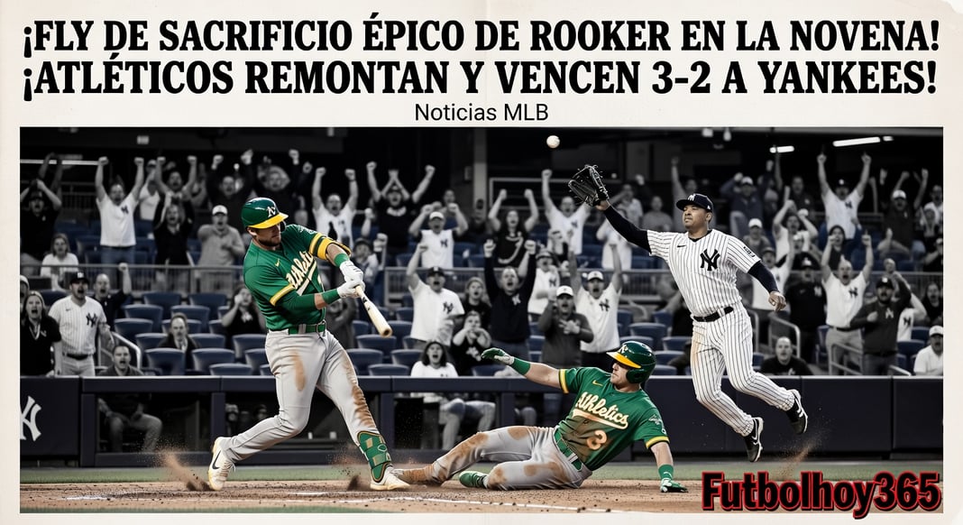 Fly de Sacrificio de Brent Rooker en Novena Entrada Lleva a Atléticos a Victoria 3-2 sobre Yankees en MLB