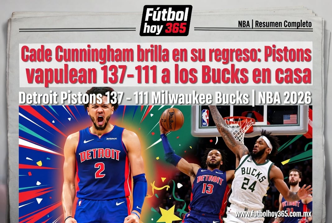 Cade Cunningham brilla en su regreso Pistons vapulean 137-111 a los Bucks en casa