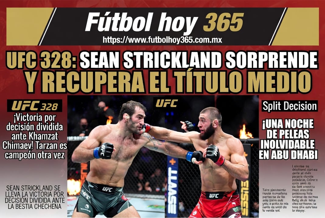 UFC 328 Sean Strickland sorprende y recupera el título medio