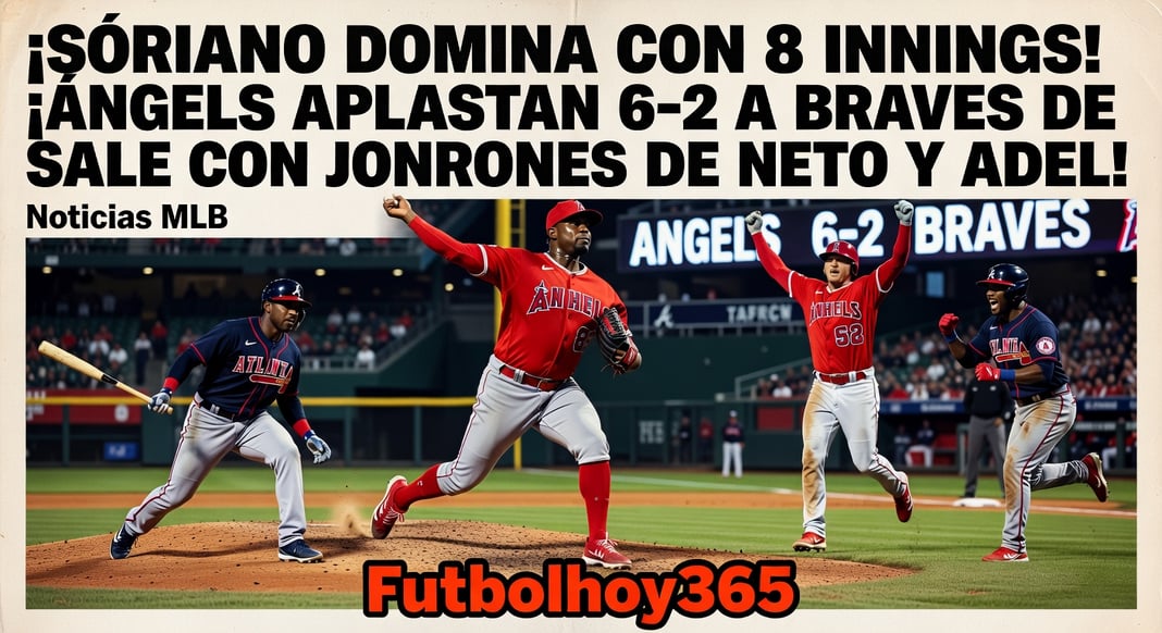 José Soriano domina con 8 innings: Angels vencen 6-2 a Braves de Sale con jonrones de Neto y Adell