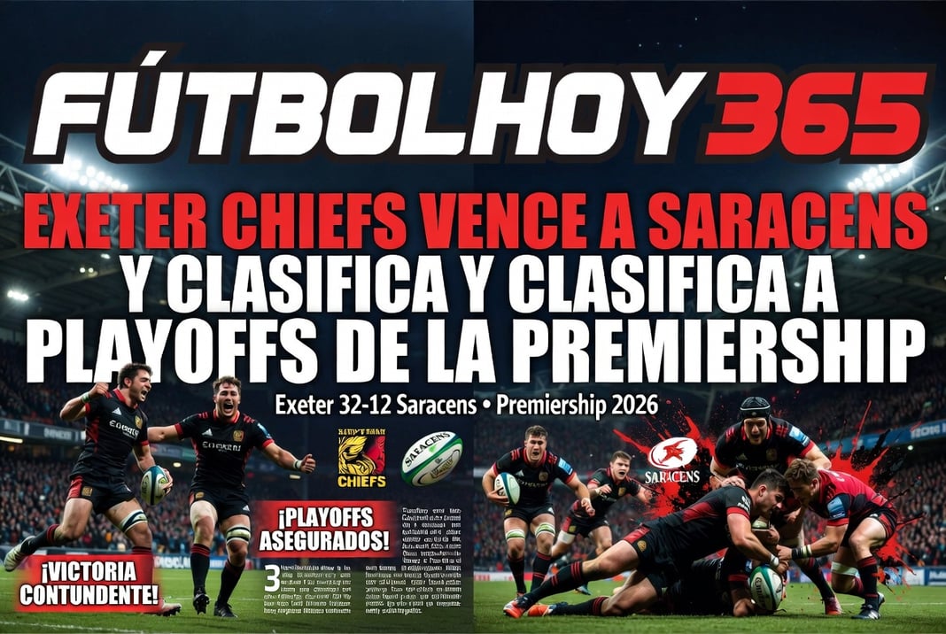 Exeter Chiefs vence a Saracens y clasifica a playoffs de la Premiership