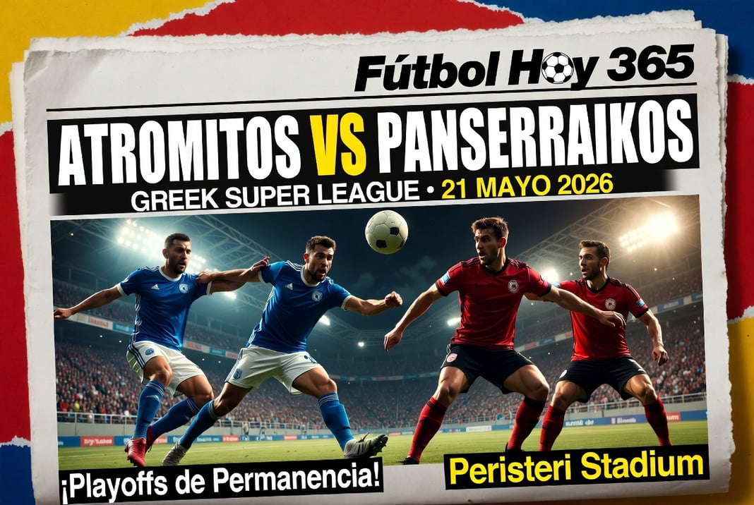 Atromitos vs Panserraikos Greek Super League 21 Mayo 2026