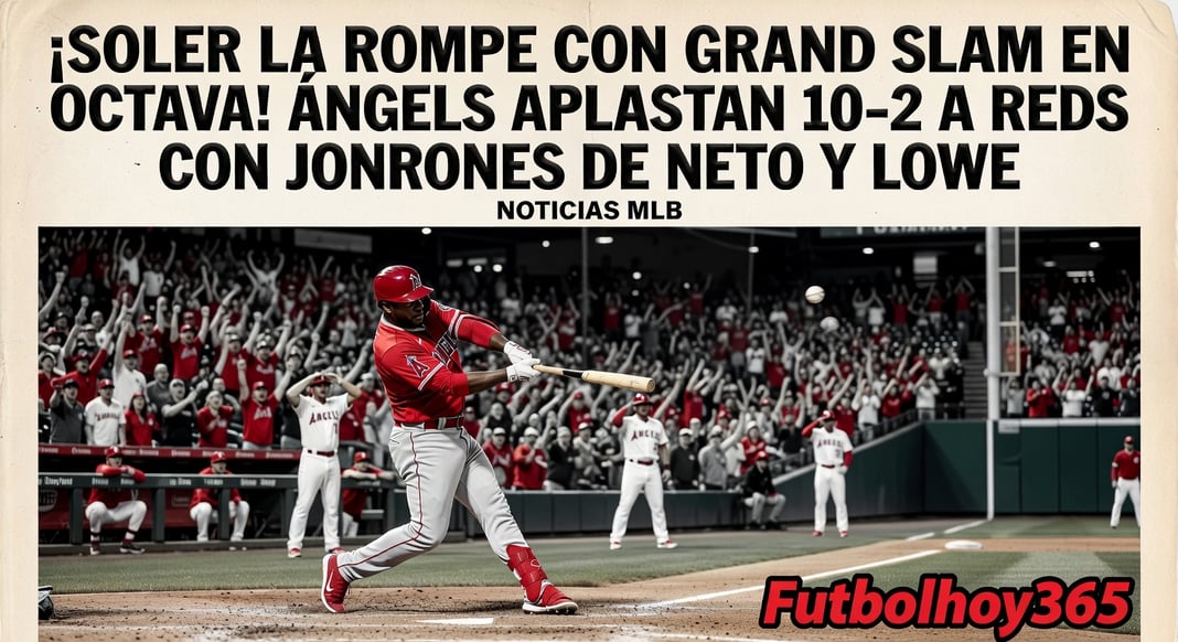 Jorge Soler conecta grand slam en octava: Angels aplastan 10-2 a Reds con jonrones de Neto y Lowe