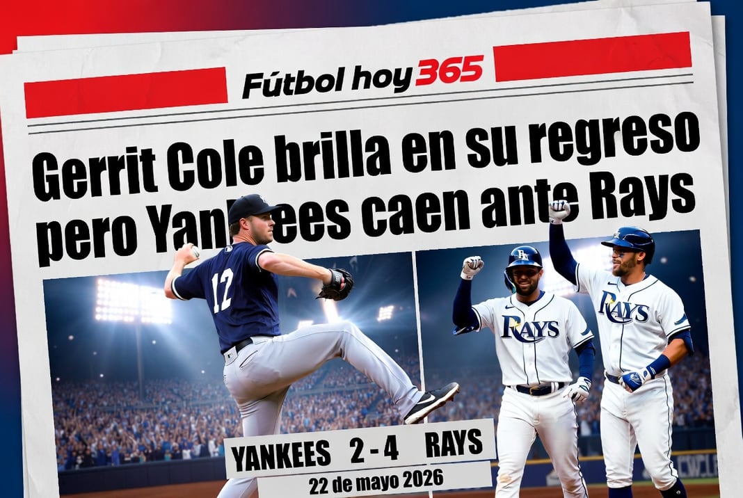 Gerrit Cole brilla en su regreso pero Yankees caen ante Rays