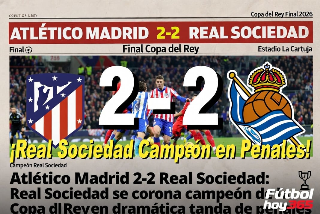 Atlético Madrid 2-2 Real Sociedad Real Sociedad se corona campeón de la Copa del Rey en dramática tanda de penales
