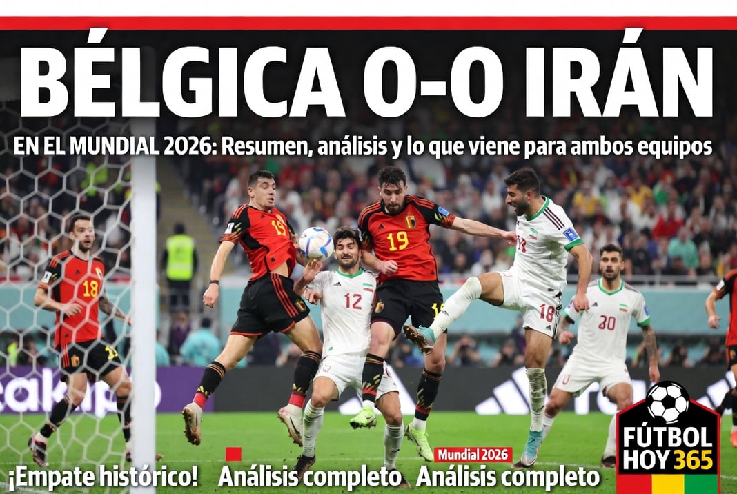Bélgica 0-0 Irán en el Mundial 2026 Resumen, análisis y lo que viene para ambos equipos
