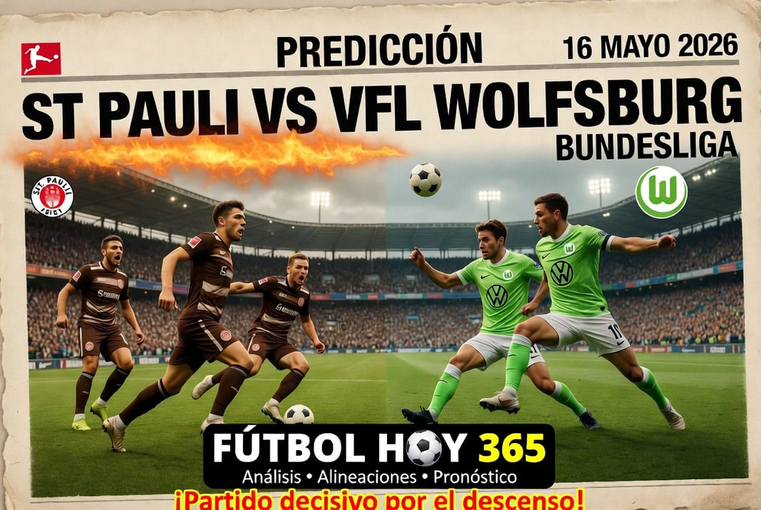 Prediccion St Pauli vs VfL Wolfsburg 16 Mayo 2026 Bundesliga