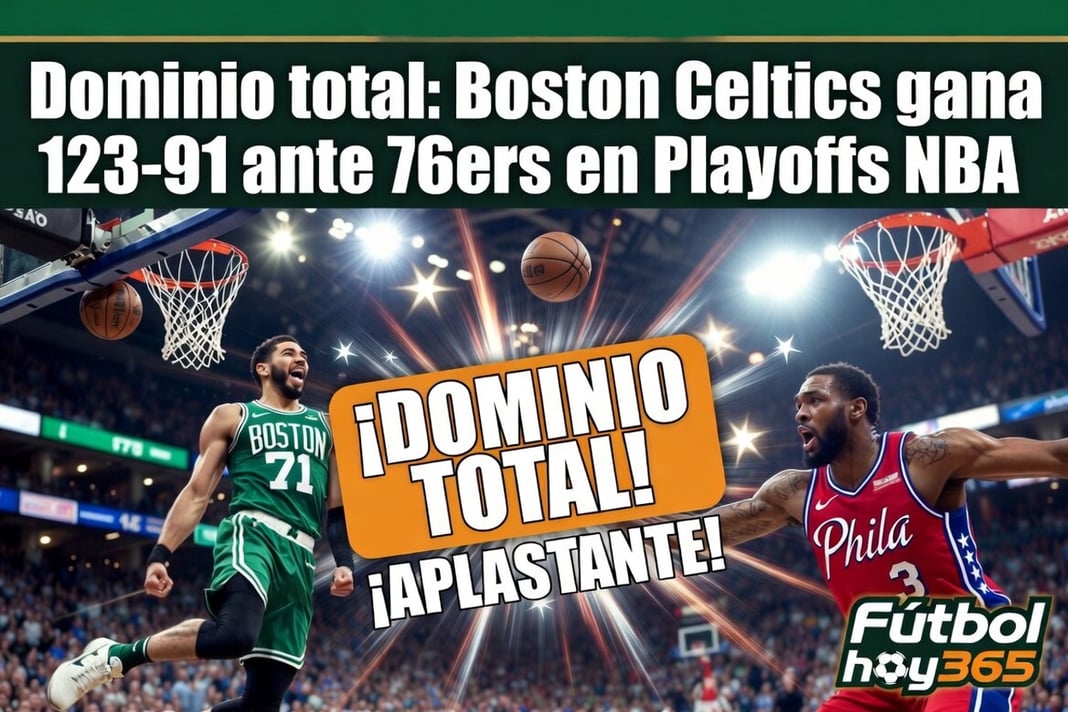Dominio total Boston Celtics gana 123-91 ante 76ers en Playoffs NBA