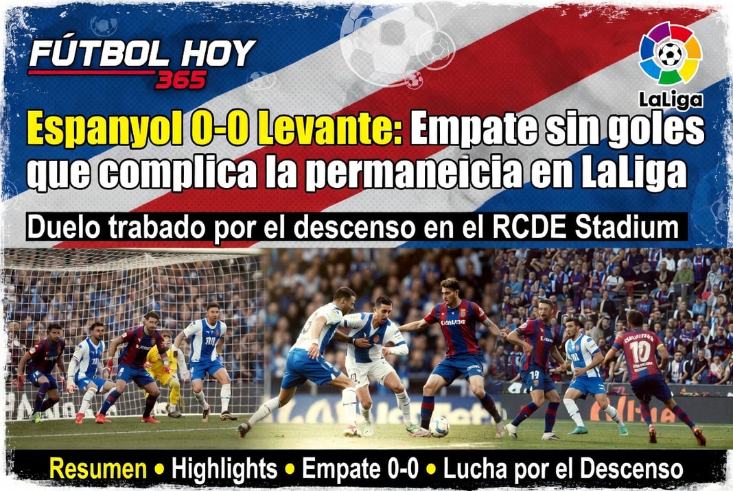Espanyol 0-0 Levante Empate sin goles que complica la permanencia en LaLiga