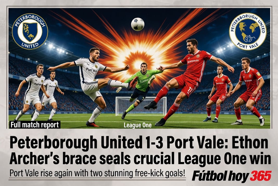 Peterborough United 1-3 Port Vale Doblete de Ethon Archer en victoria clave de League One