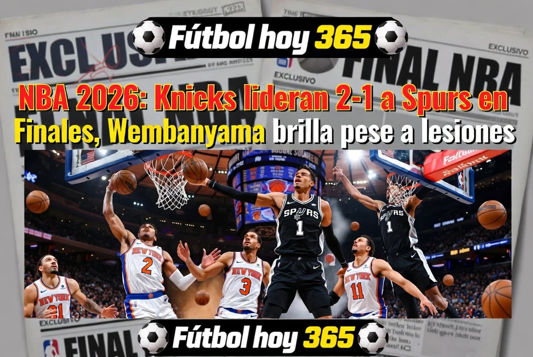 NBA 2026 Knicks lideran 2-1 a Spurs en Finales, Wembanyama brilla pese a lesiones