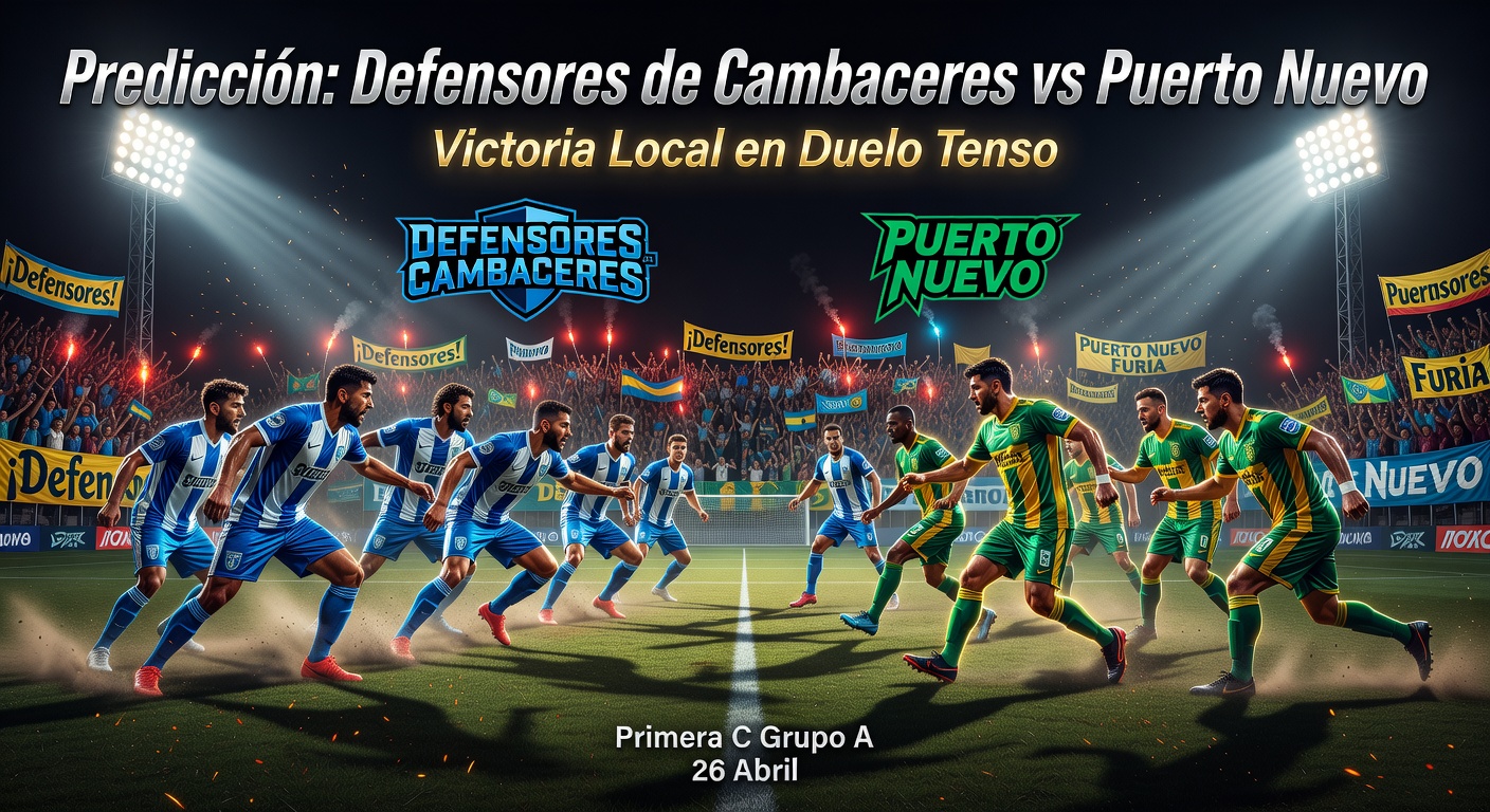 Defensores de Cambaceres vs Puerto Nuevo Pronóstico / Prediction