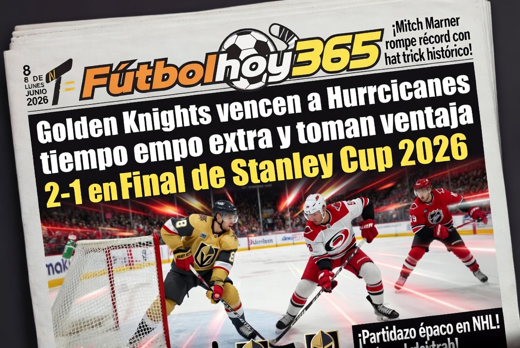 Golden Knights vencen a Hurricanes en doble tiempo extra y toman ventaja 2-1 en Final de Stanley Cup 2026