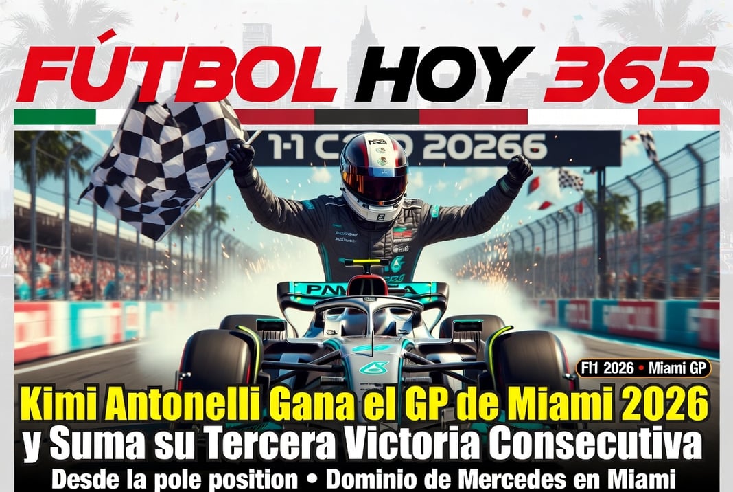 Kimi Antonelli Gana el GP de Miami 2026 y Suma su Tercera Victoria Consecutiva
