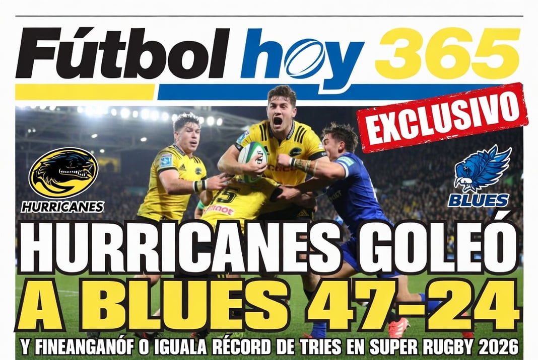 Hurricanes goleó a Blues 47-24 y Fineanganofo iguala récord de tries en Super Rugby 2026