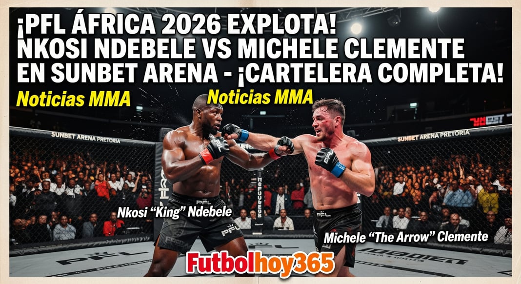 PFL África 2026: Nkosi Ndebele vs Michele Clemente en SunBet Arena de Pretoria - Cartelera completa