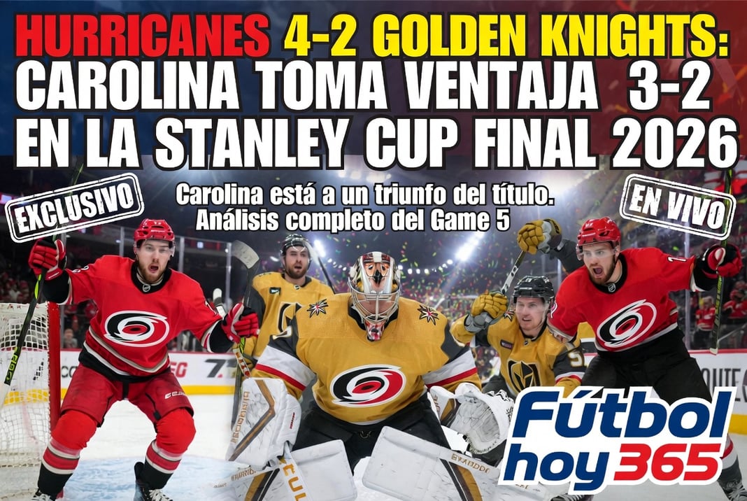 Hurricanes 4-2 Golden Knights Carolina toma ventaja 3-2 en la Stanley Cup Final 2026