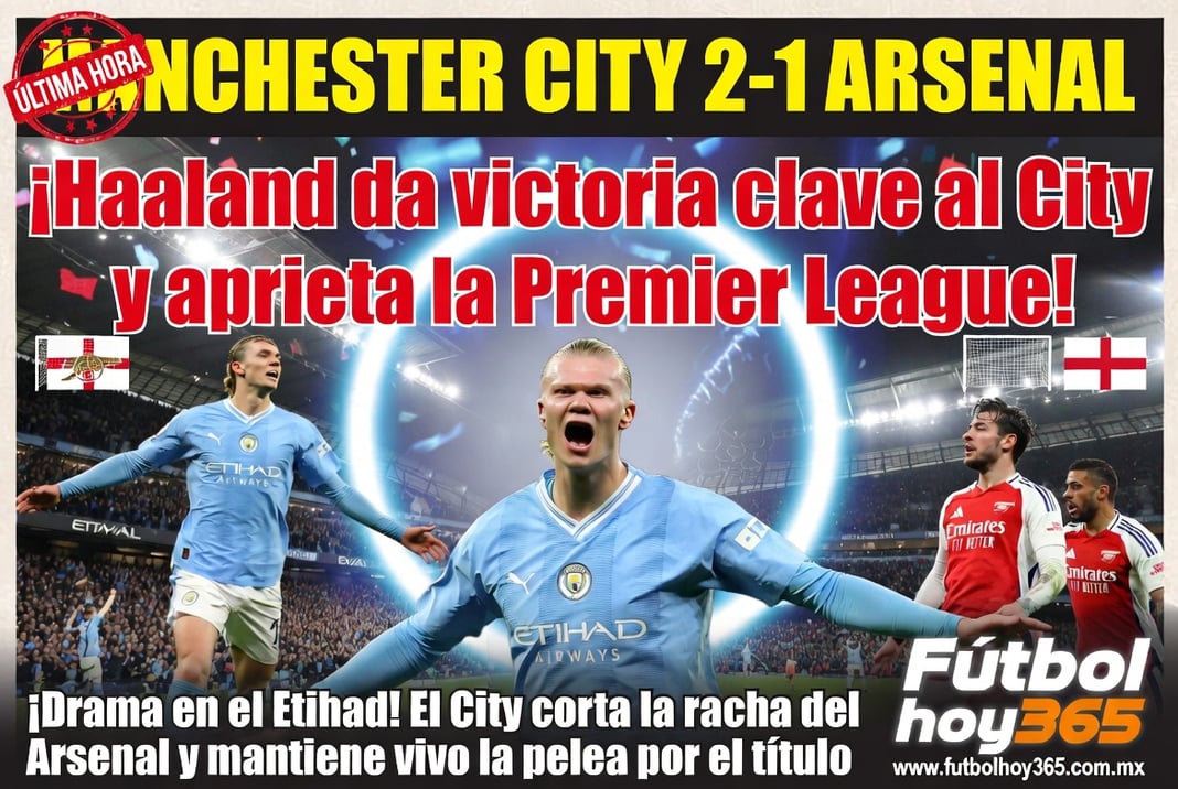 Manchester City 2-1 Arsenal Haaland da victoria clave al City y aprieta la Premier League