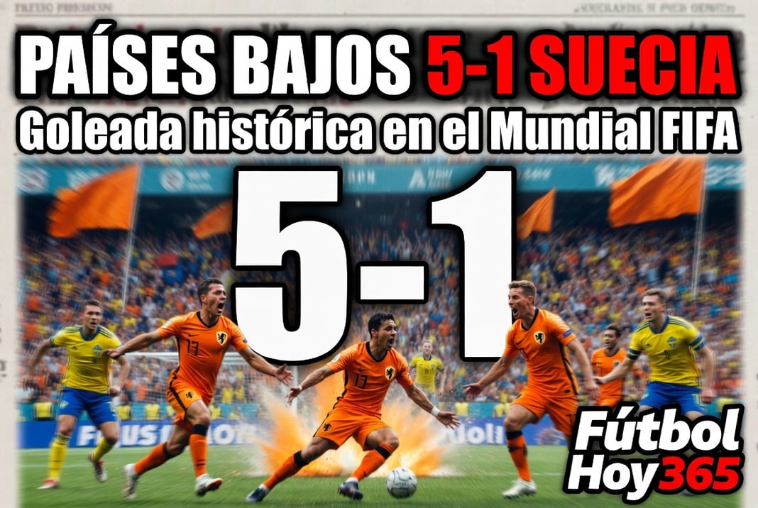 Países Bajos 5-1 Suecia Goleada histórica en el Mundial FIFA