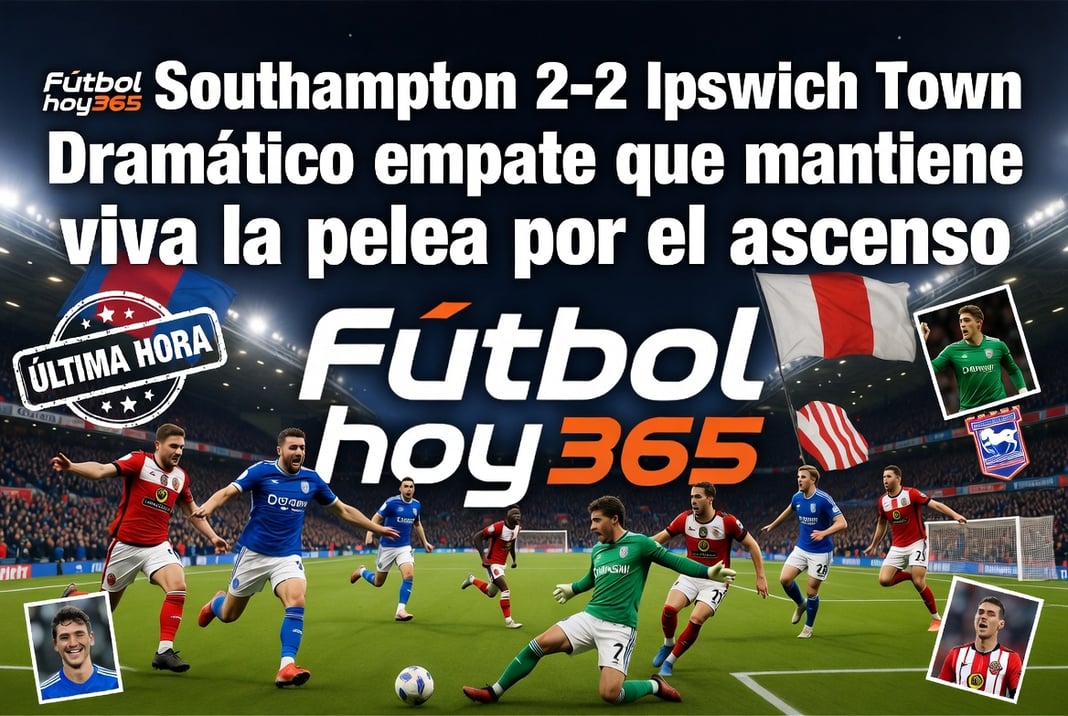 Southampton 2-2 Ipswich Town Dramático empate que mantiene viva la pelea por el ascenso